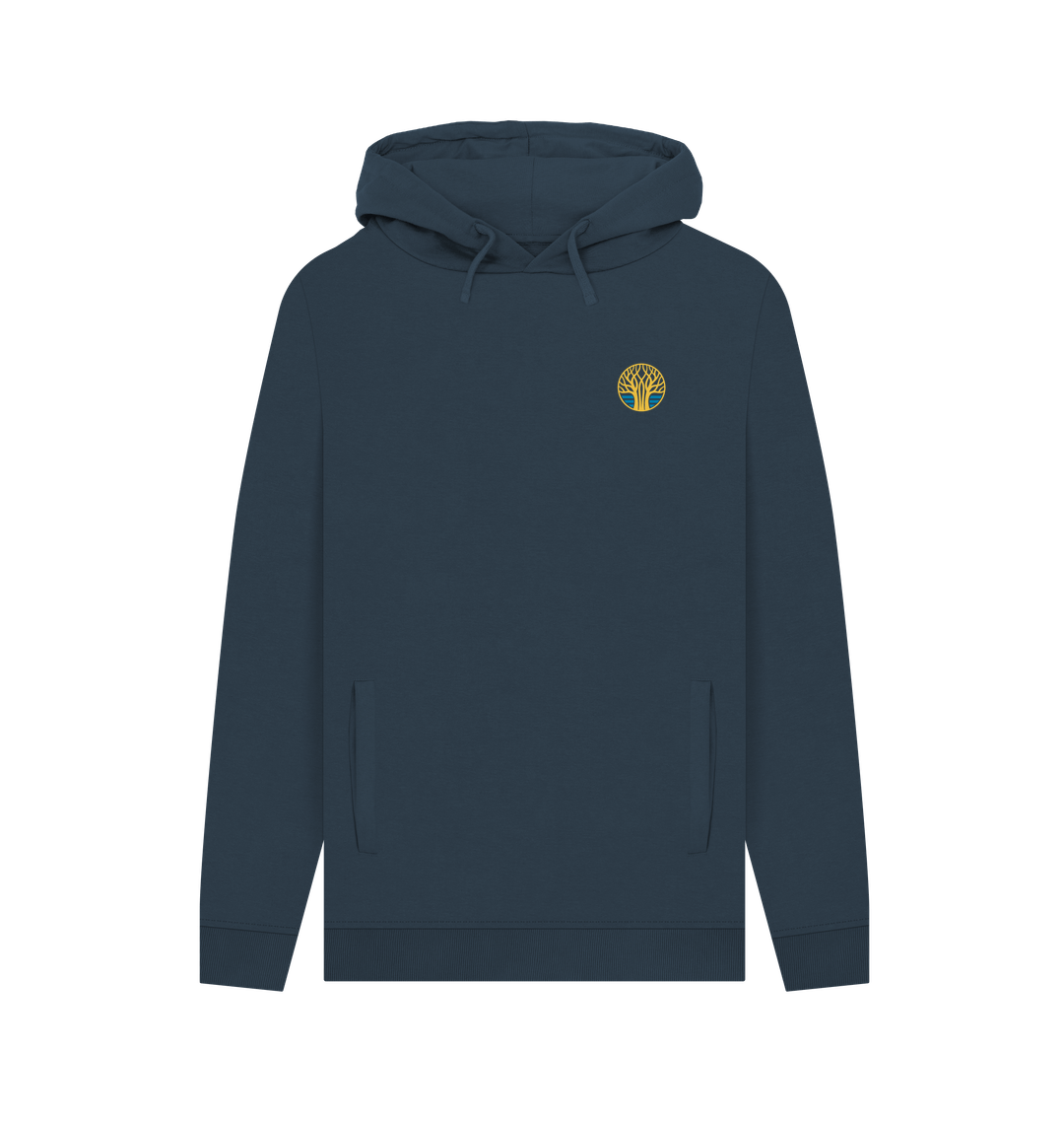 Navy Printed Hoody Front