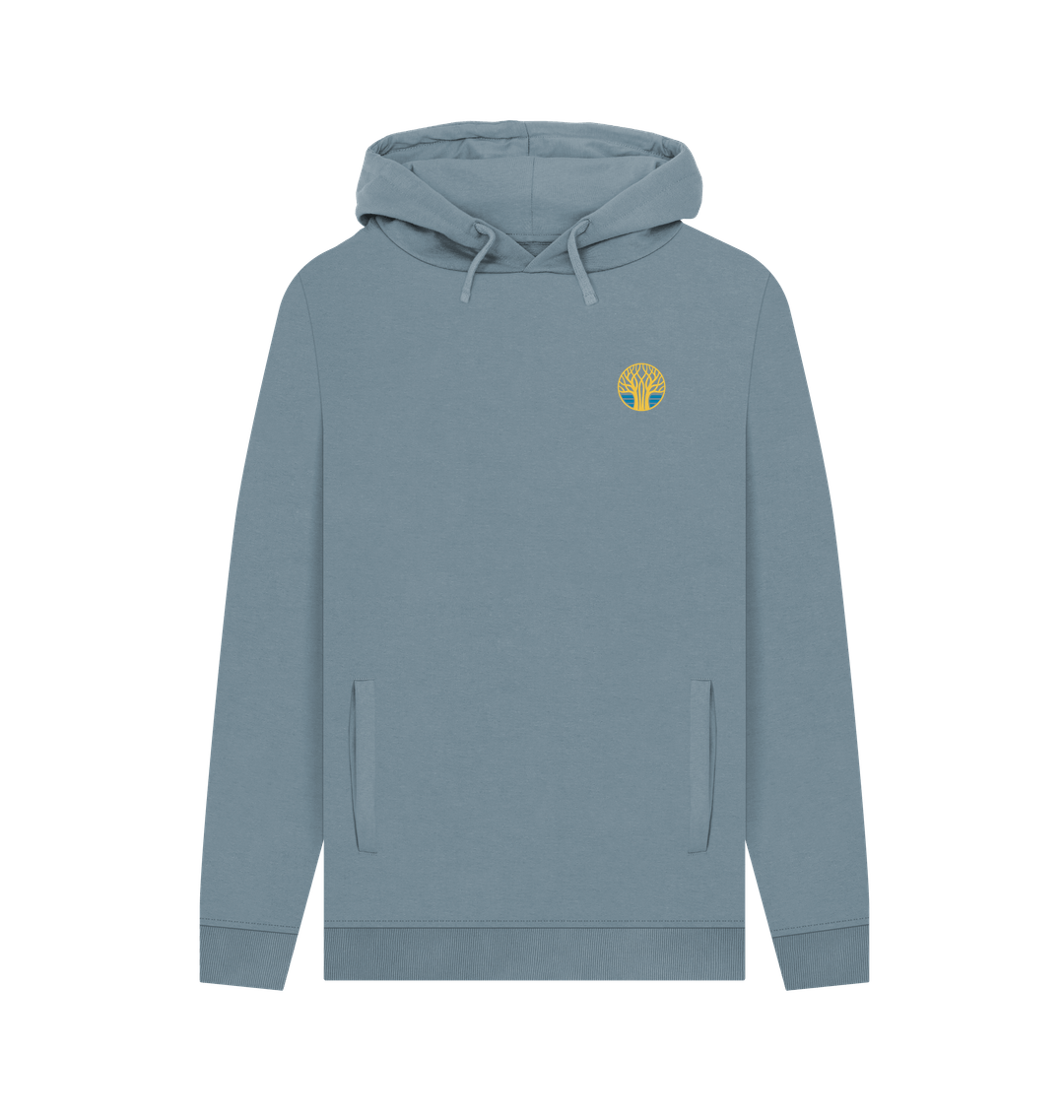 Stone Blue Printed Hoody Front
