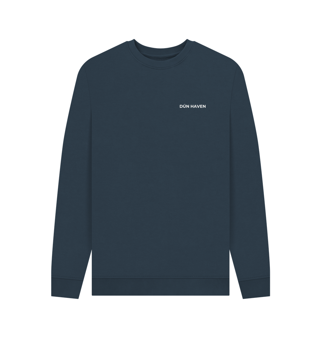 Navy Blue Printed Sweater Front